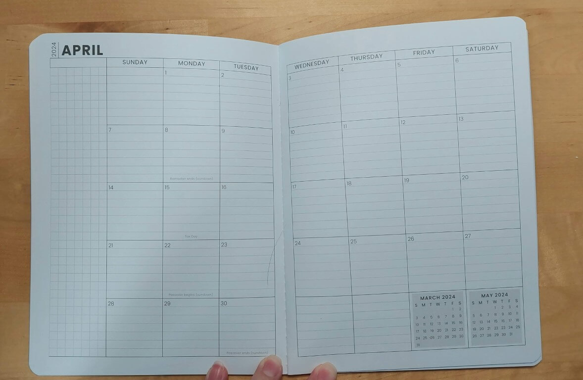 Main layout of the monthly Sprouted Planner